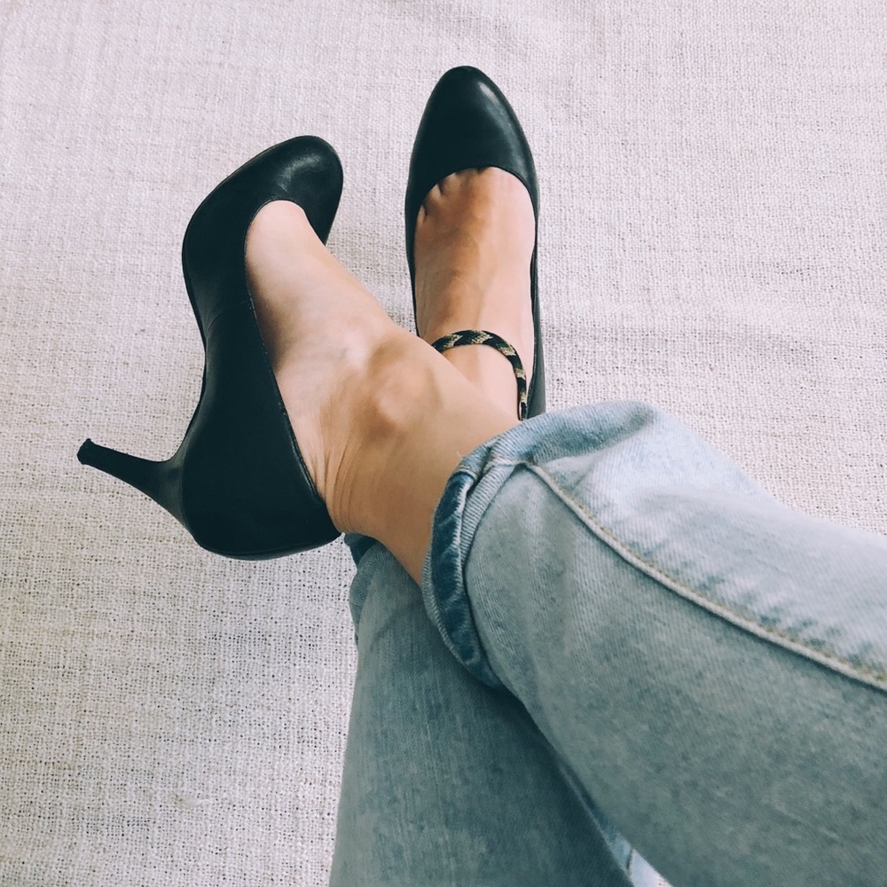 Lands End Canvas Leather Heels